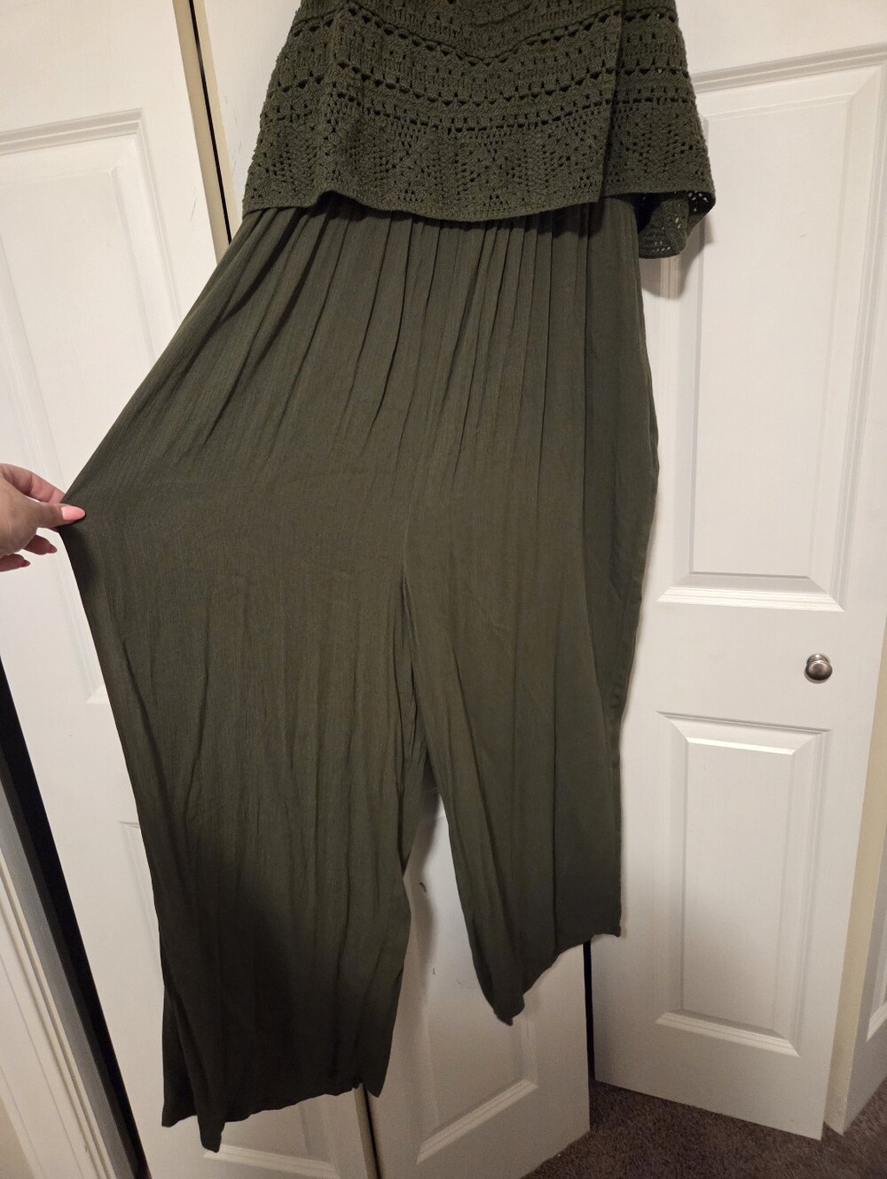 Olive Green Wide Leg Jumpsuit